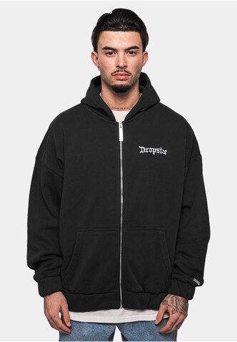 Dropsize Zip-Up Hoodie in Black: front
