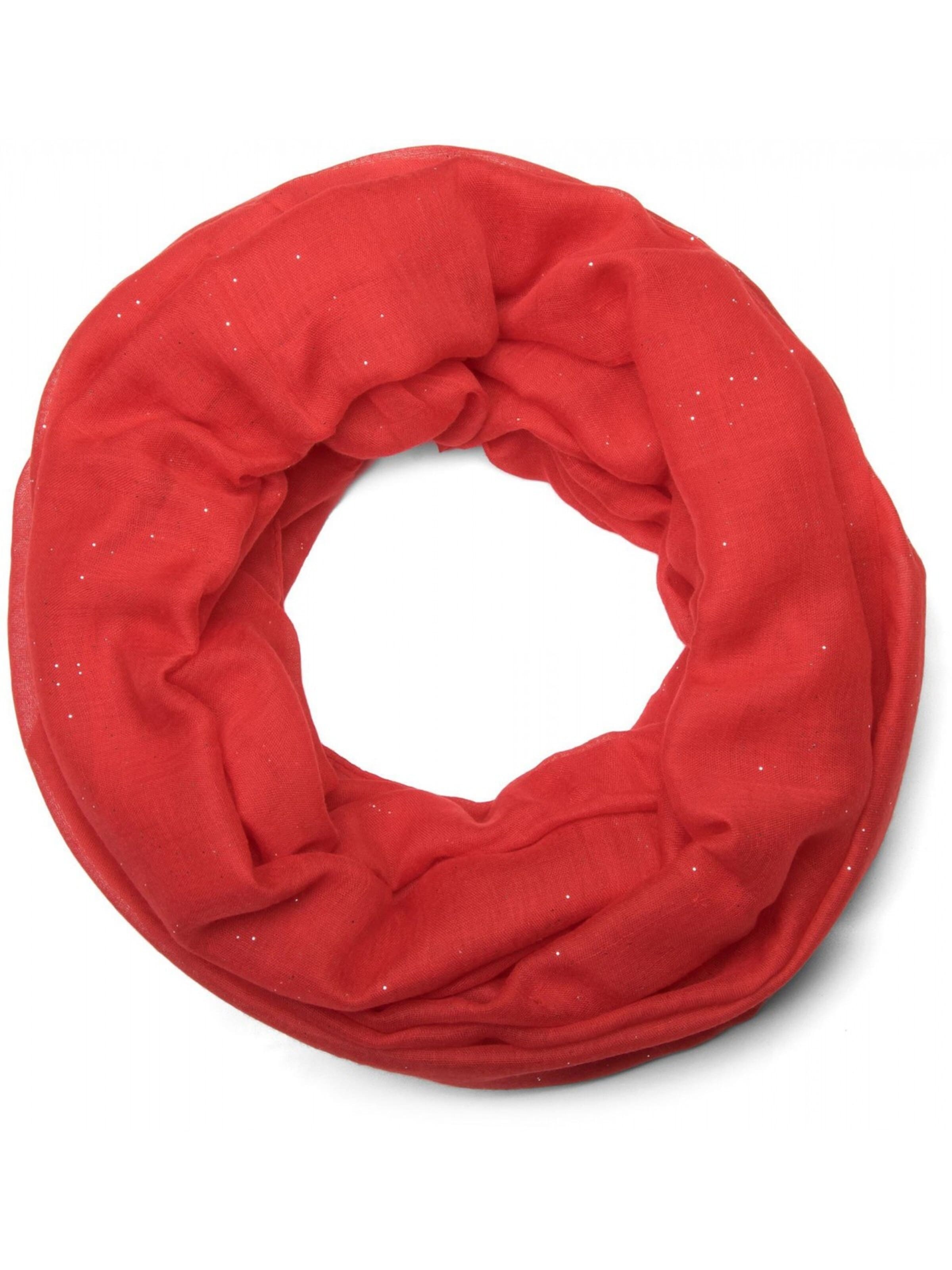 styleBREAKER Schlauchschal 'Loop mit Glitzer unifarben'‌‌‌‌‌ in Rot: Vorderseite