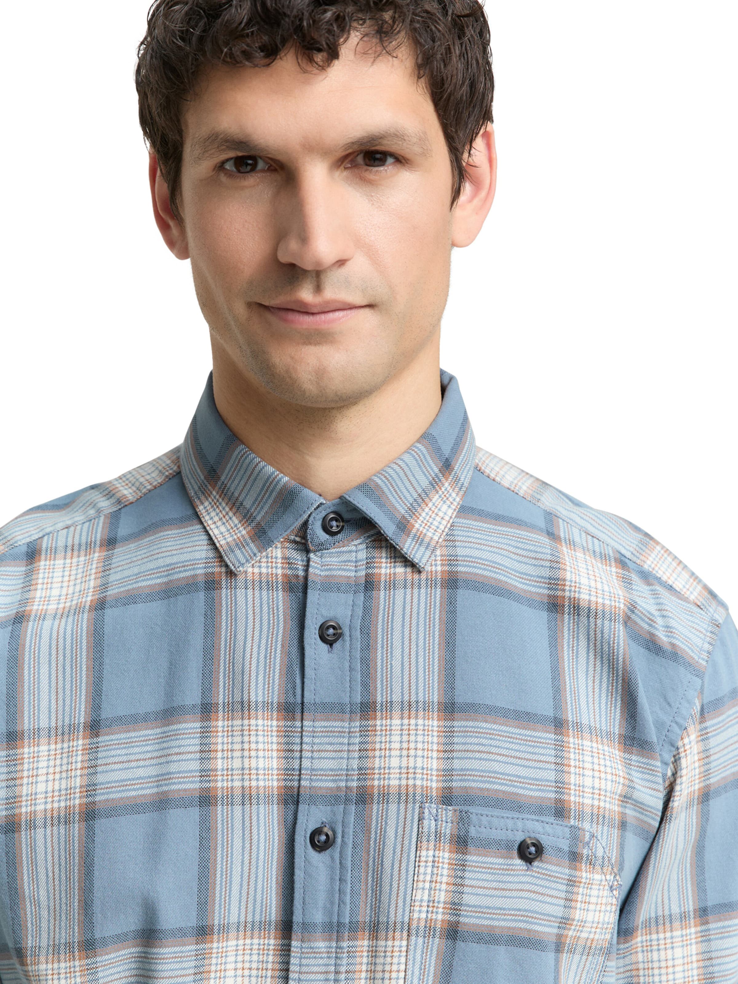 TOM TAILOR Comfort fit Button Up Shirt in Blue