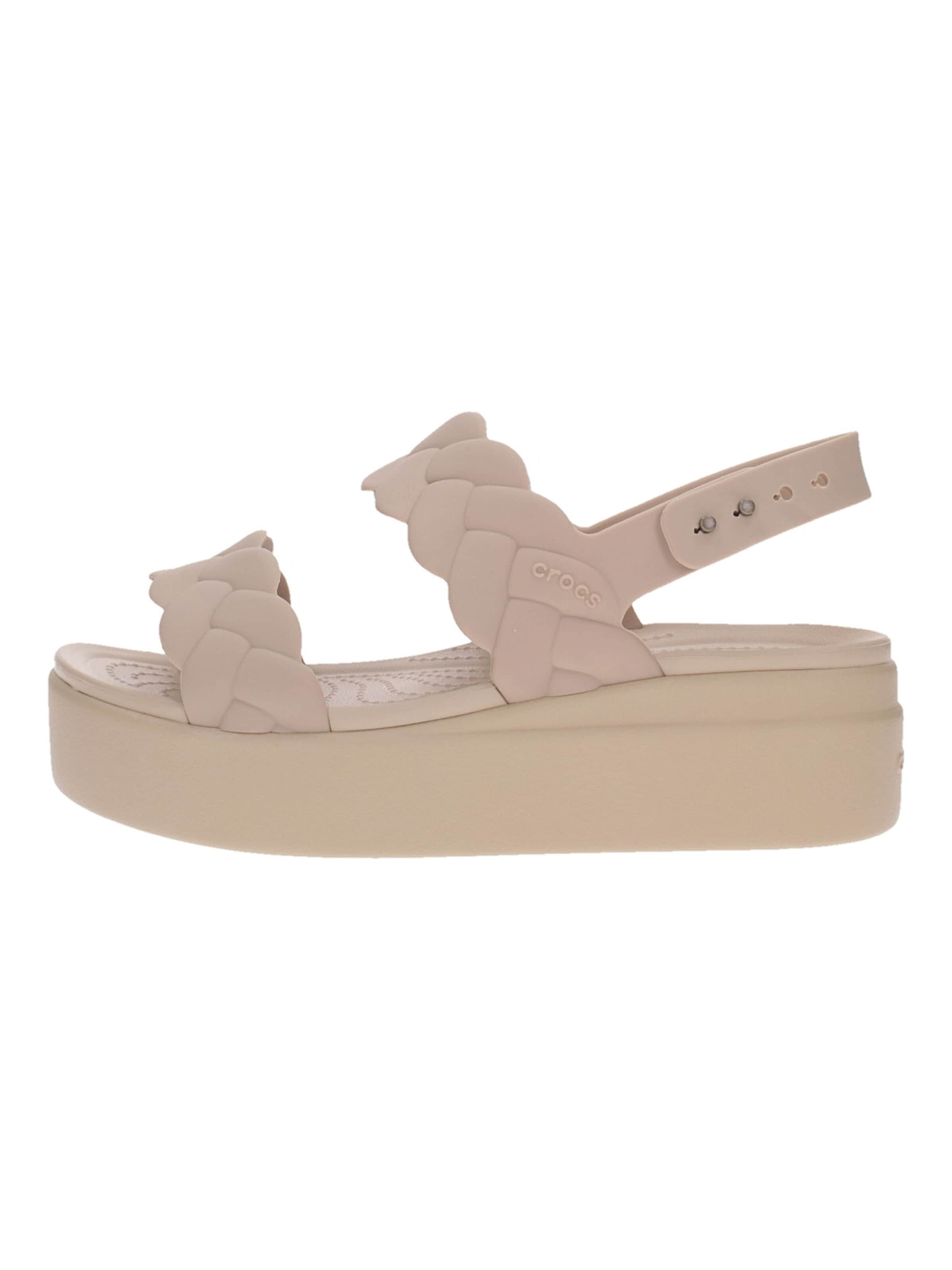 Zoccoletto 'Crocs Ciabatta Brooklyn Woven Upper' di Crocs in beige: frontale