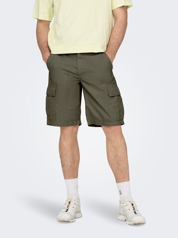 Regular Pantaloni cu buzunare 'LOC' de la Only & Sons pe verde: față