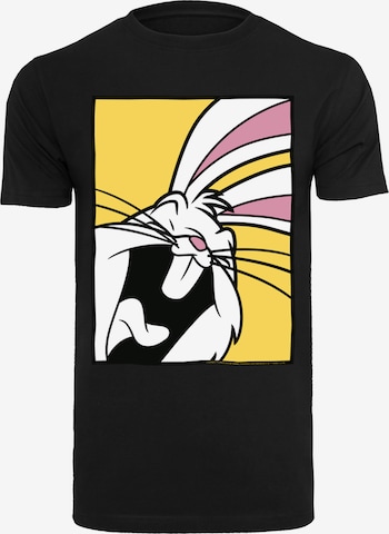 F4NT4STIC Shirt 'Looney Tunes Bugs Bunny Laughing' in Zwart: voorkant