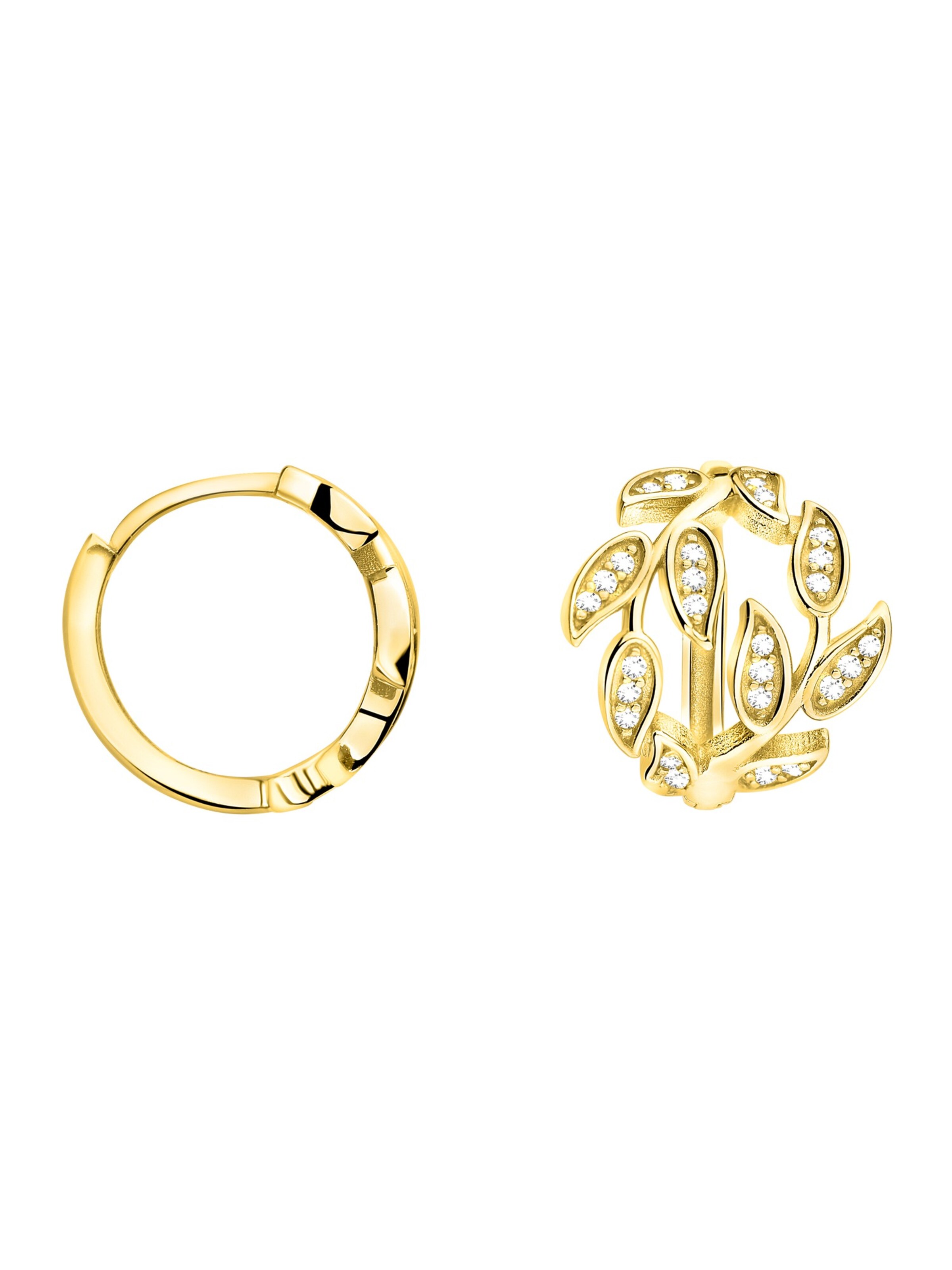 Sofia Milani Ohrringe 'Leaf'‌‌ in Gold: Vorderseite