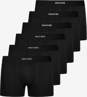 SNOCKS - Calzoncillo boxer en negro: frente