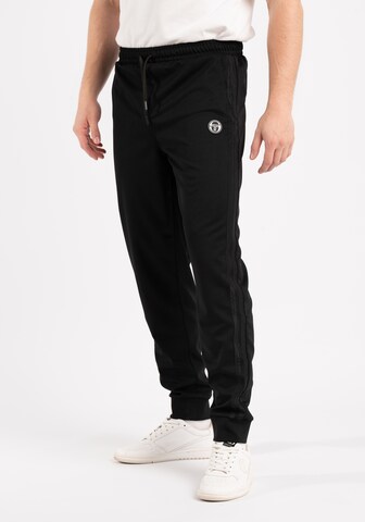 Sergio Tacchini Tapered Workout Pants in Black: front