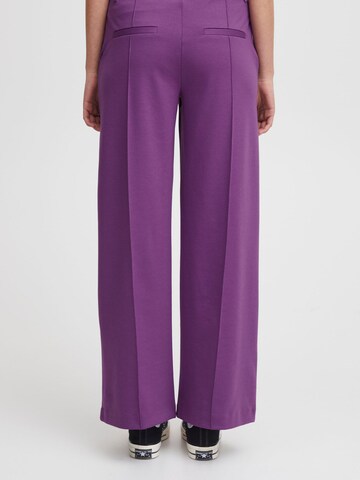 Wide leg Pantaloni con piega frontale 'KATE' di ICHI in lilla