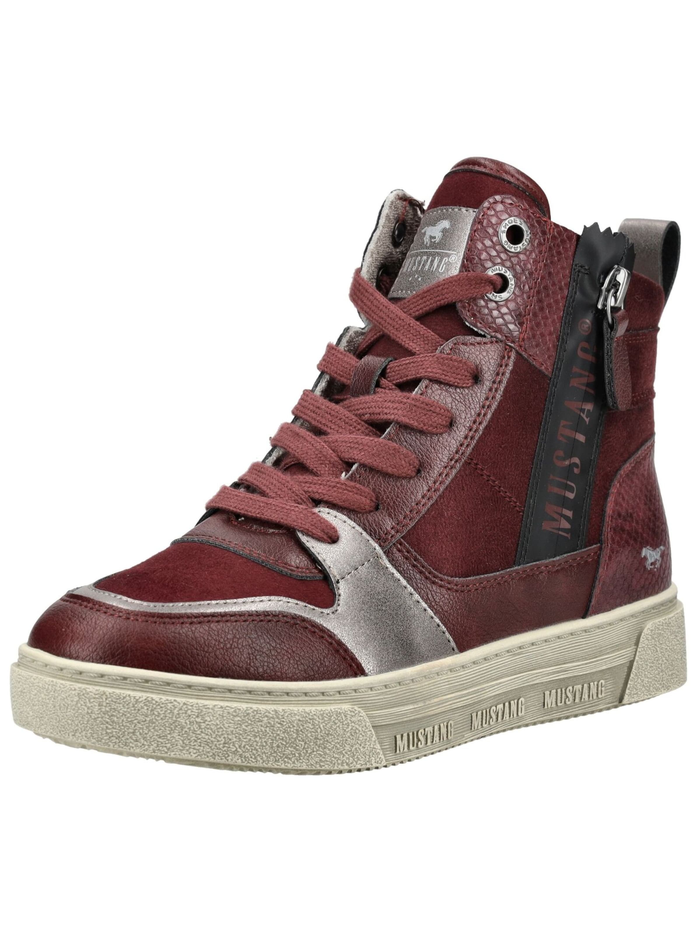 MUSTANG Sneakers hoog in Rood: voorkant