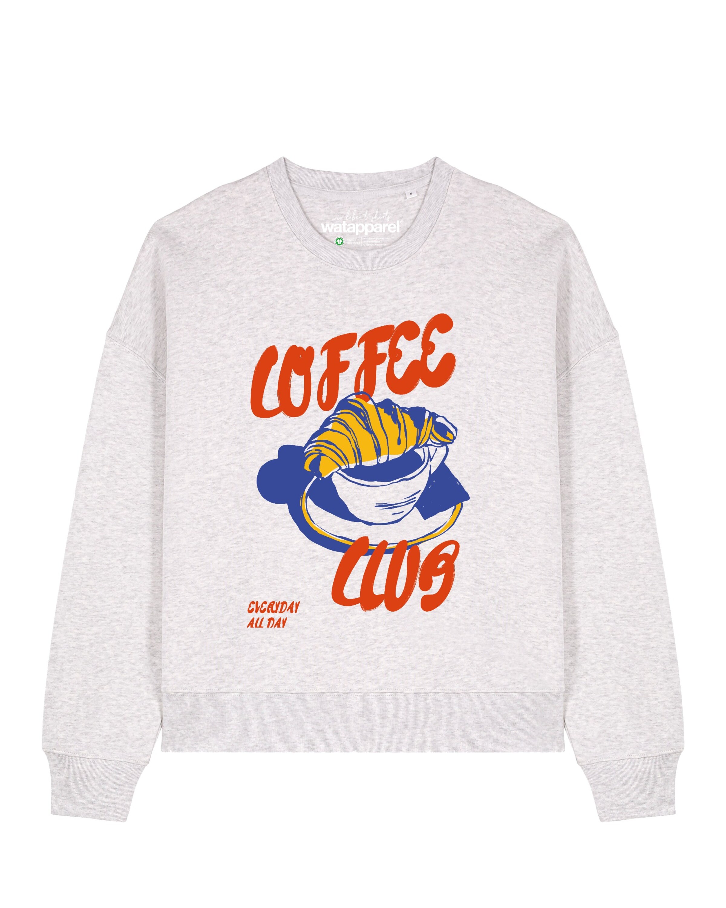 Sweat-shirt 'Coffee Club' Watapparel en gris : devant