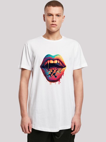 F4NT4STIC Shirt 'Drooling Lips' in White: front