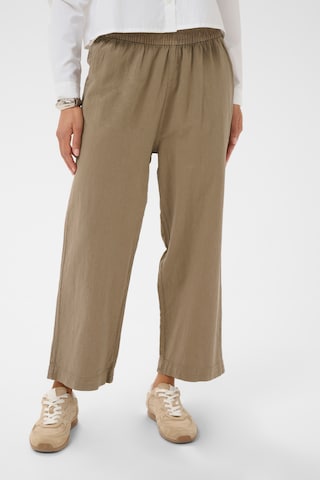 Kaffe Loosefit Kalhoty 'KAnaya' – béžová: přední strana