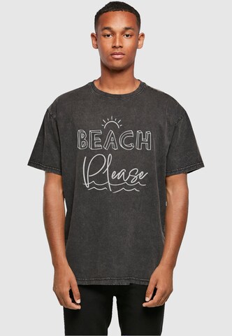 Merchcode T-Shirt 'Beach Please' in Schwarz: predná strana