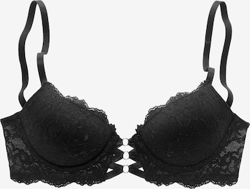 Push-up Sutien de la LASCANA pe negru: față