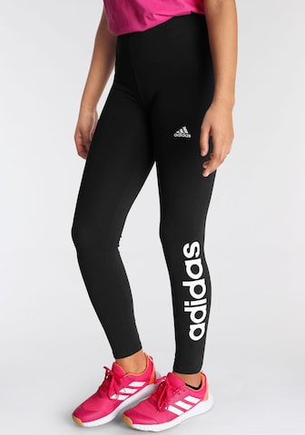 ADIDAS SPORTSWEAR Tapered Sports trousers 'Essentials Linear Logo ' in Black: front