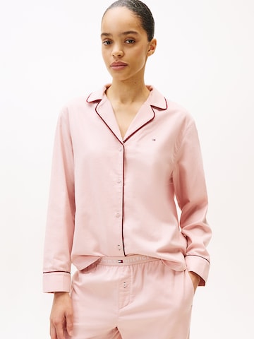 TOMMY HILFIGER Pajama shirt 'Essential Herringbone Flannel' in Pink: front