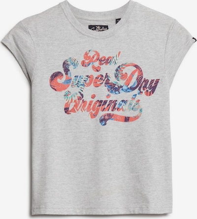 Superdry T-Shirt in graumeliert / orange, Produktansicht