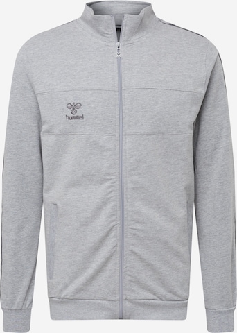 Hummel Athletic Zip-Up Hoodie in Grey: front