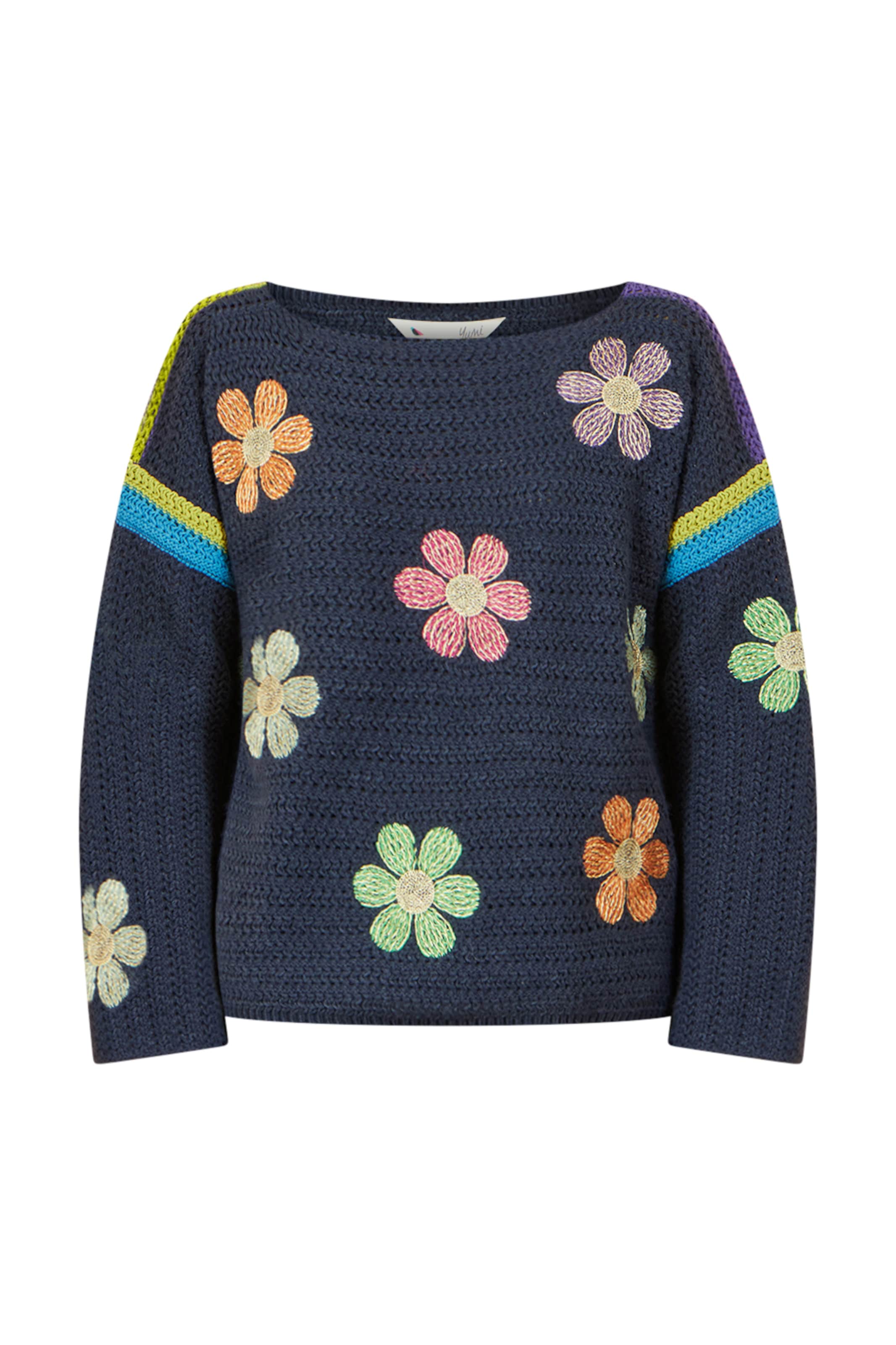 Yumi Pullover in Blau: Vorderseite