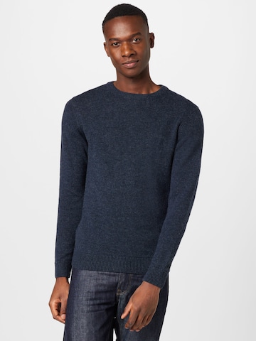 Pull-over !Solid en bleu : devant