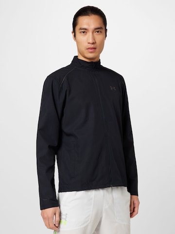 UNDER ARMOUR Athletic Jacket 'Storm' in Black: front