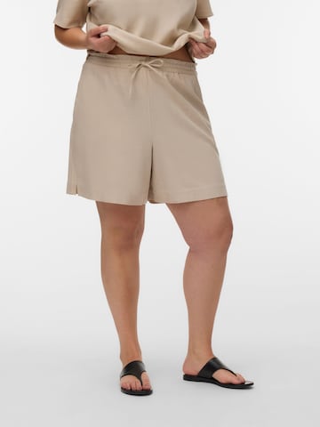 Vero Moda Curve Regular Pants in Beige: front