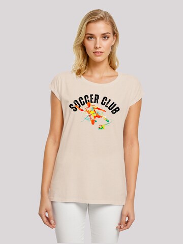 T-shirt 'Soccer Club Sport Fan Artwork' F4NT4STIC en beige : devant