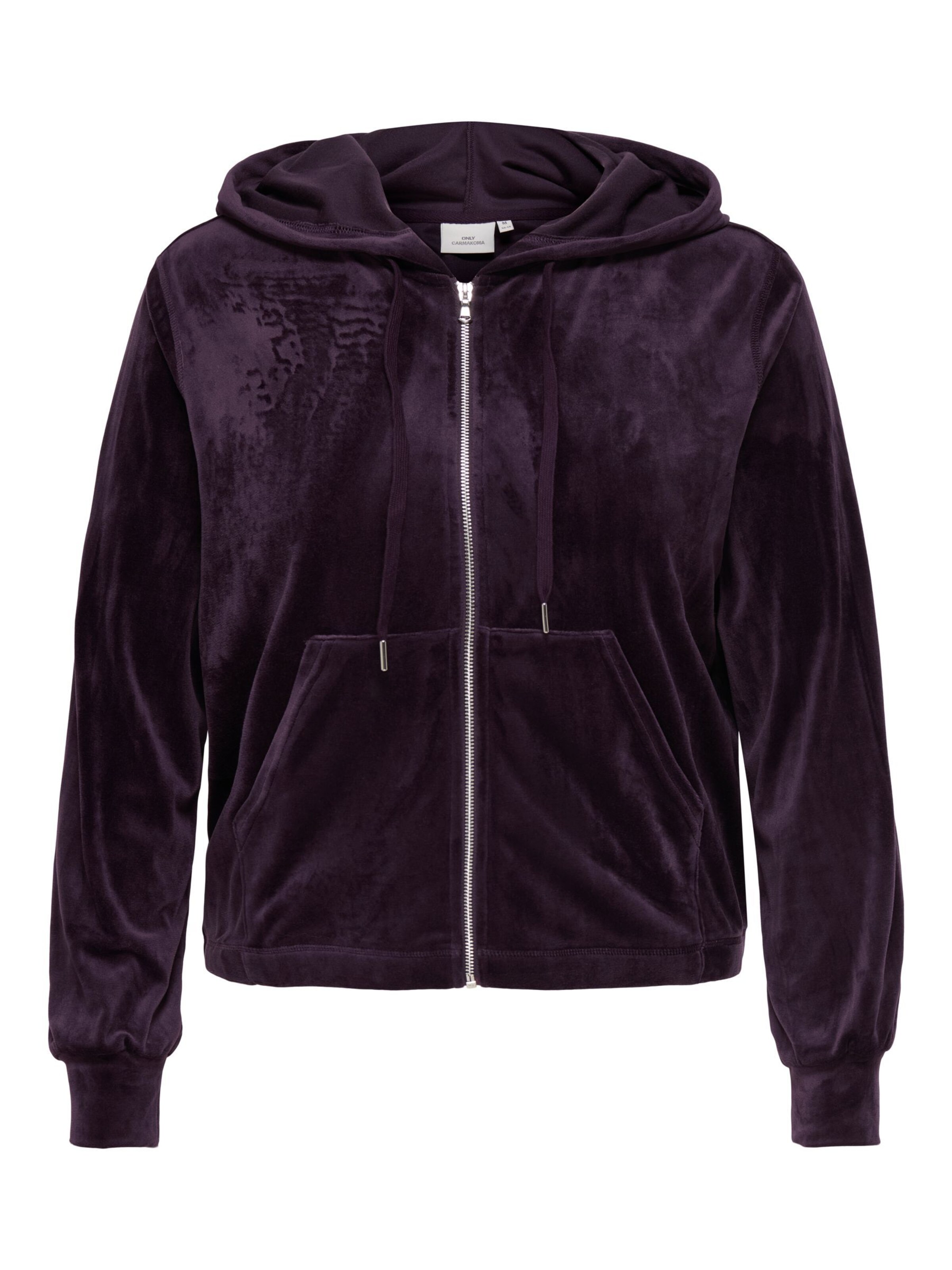 ONLY Carmakoma - Sudadera con cremallera 'REBEL' en rosa: frente