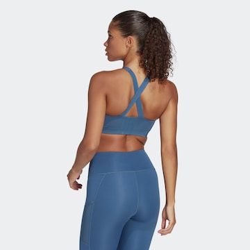 ADIDAS SPORTSWEAR High Support Sports Bra 'Tlrd Impact Luxe High-Support Zip' in Blue