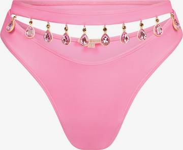 Pantaloncini per bikini 'Hera Droplet Cut Out High Waist' di Moda Minx in rosa: frontale