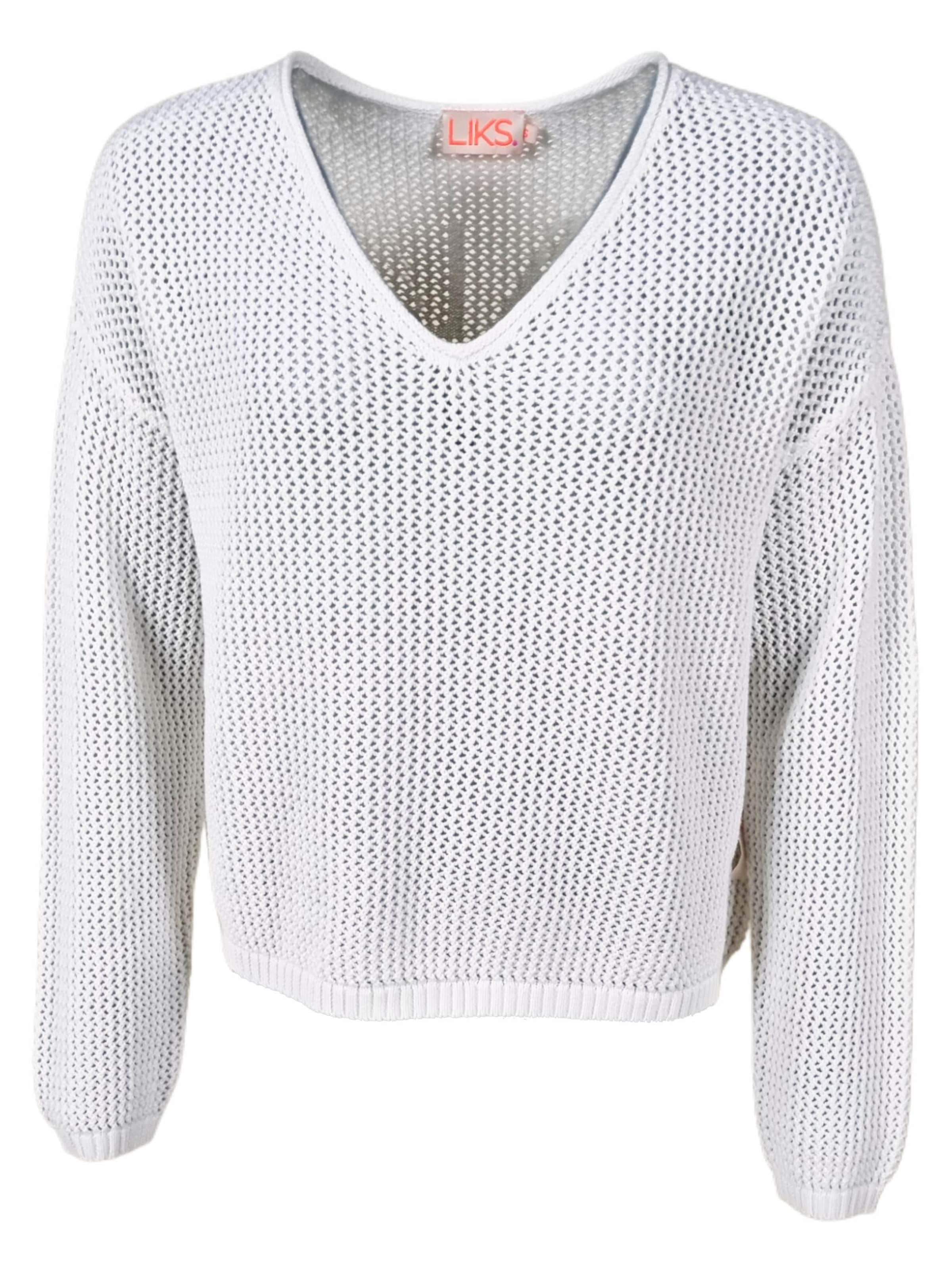 LIKS. Munich Pullover 'Strickpullover Sommer'‌‌ in Weiß: Vorderseite