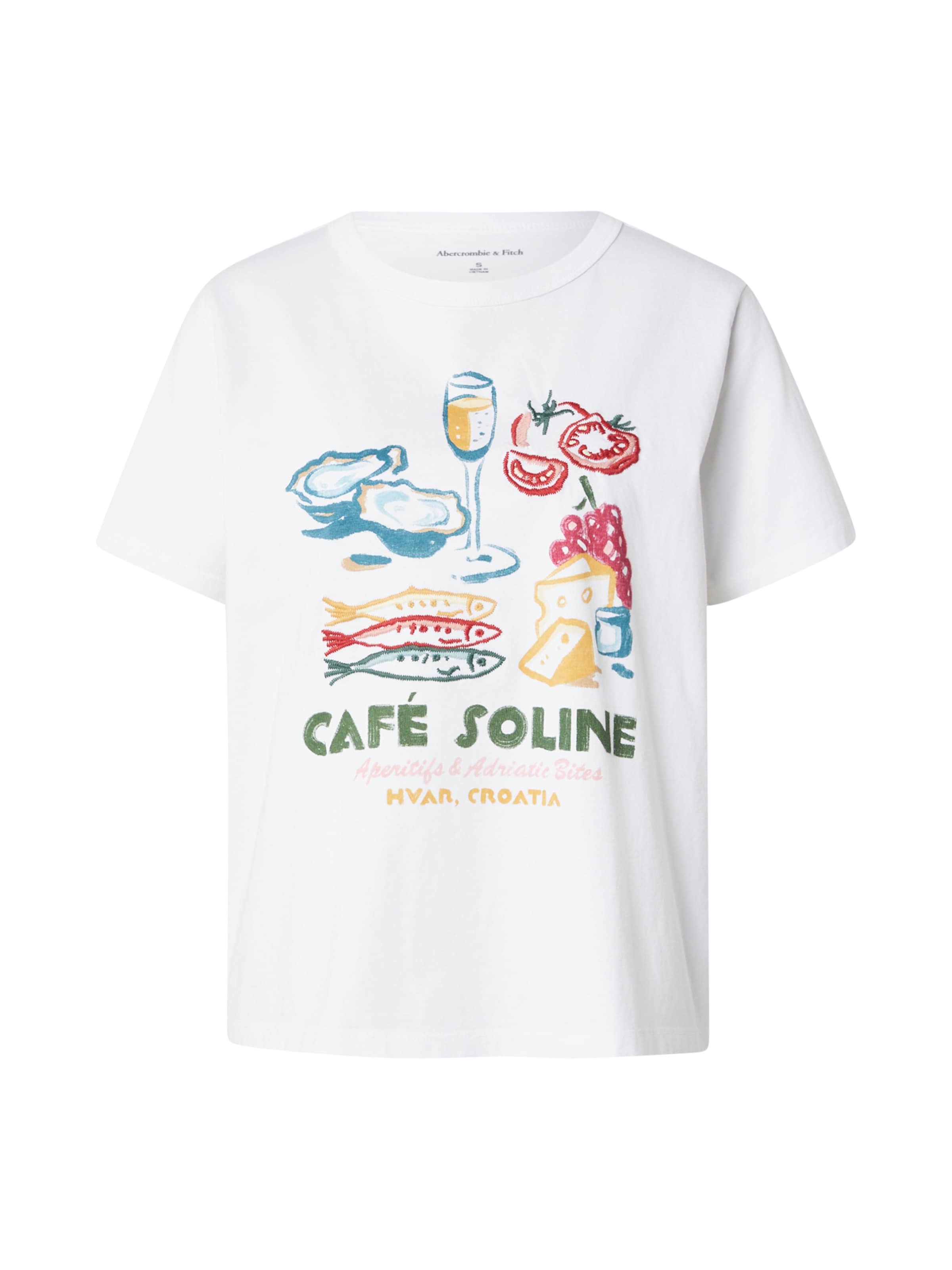 Abercrombie & Fitch Tričko 'HEIRLOOM ROMANTIC' - Biela: predná strana