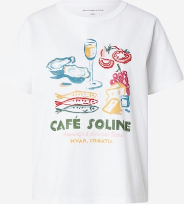 balta Abercrombie & Fitch Marškinėliai 'HEIRLOOM ROMANTIC': priekis