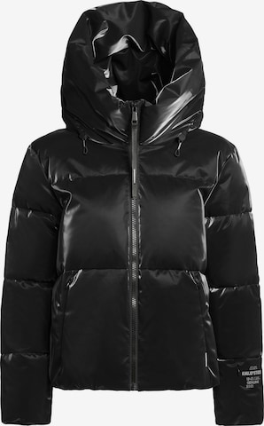khujo Zimní bunda 'Audrey Shiny' – černá: přední strana