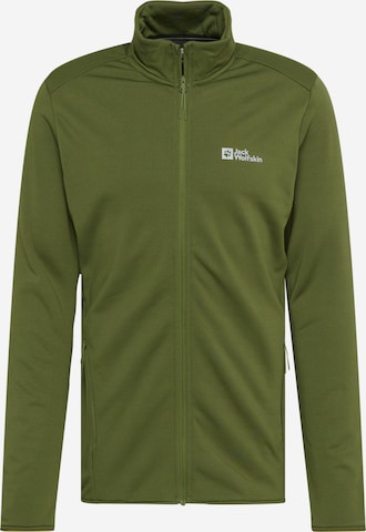 JACK WOLFSKIN Athletic fleece jacket in Green: front