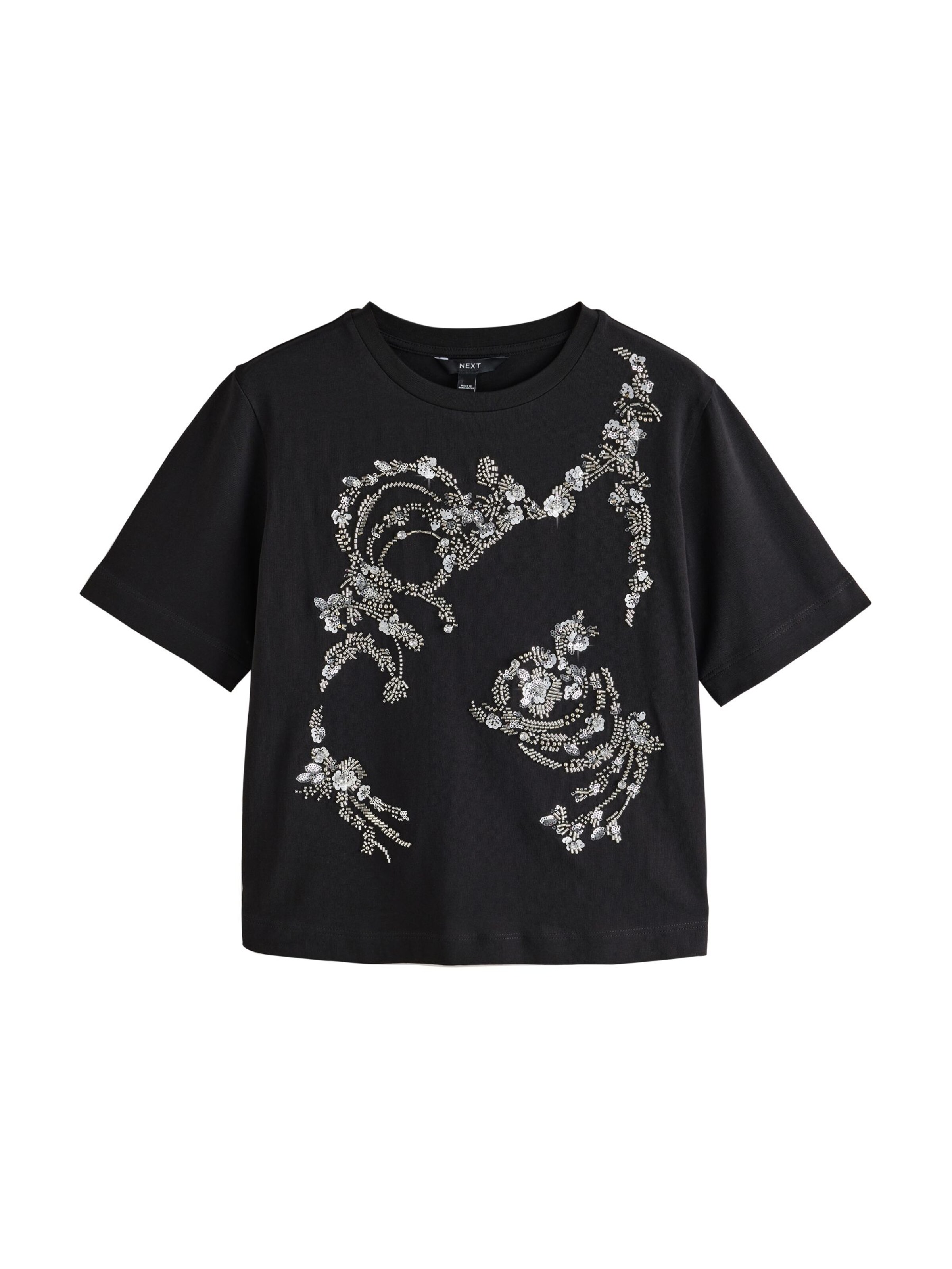 Next Shirt in S in schwarz, Produktansicht
