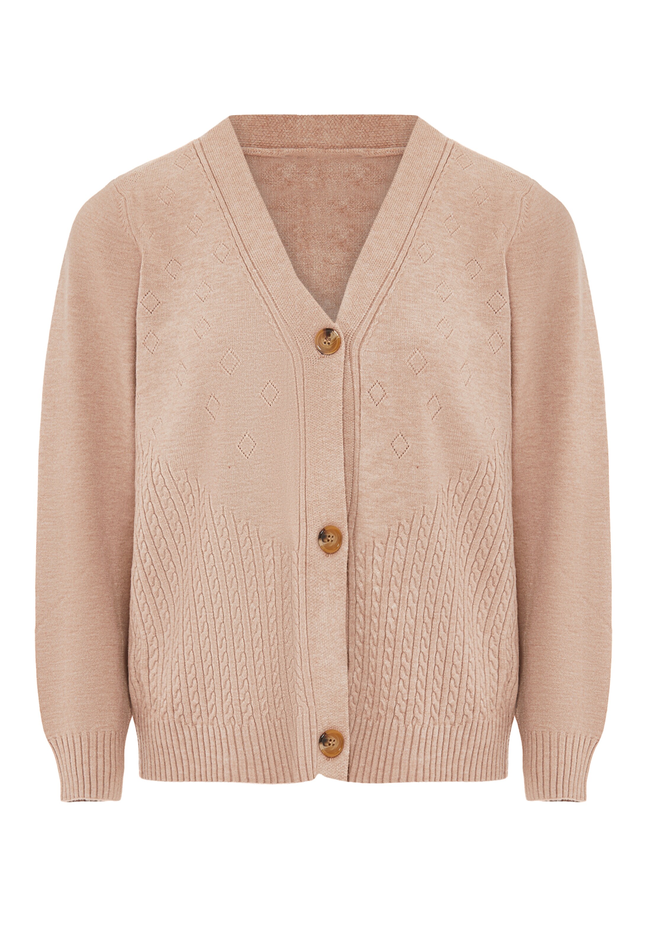 ZITHA Gebreid vest in Beige: voorkant