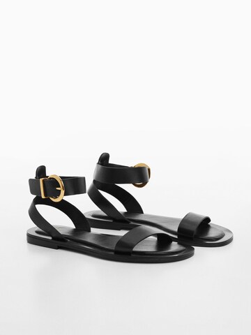 MANGO Sandale in Schwarz