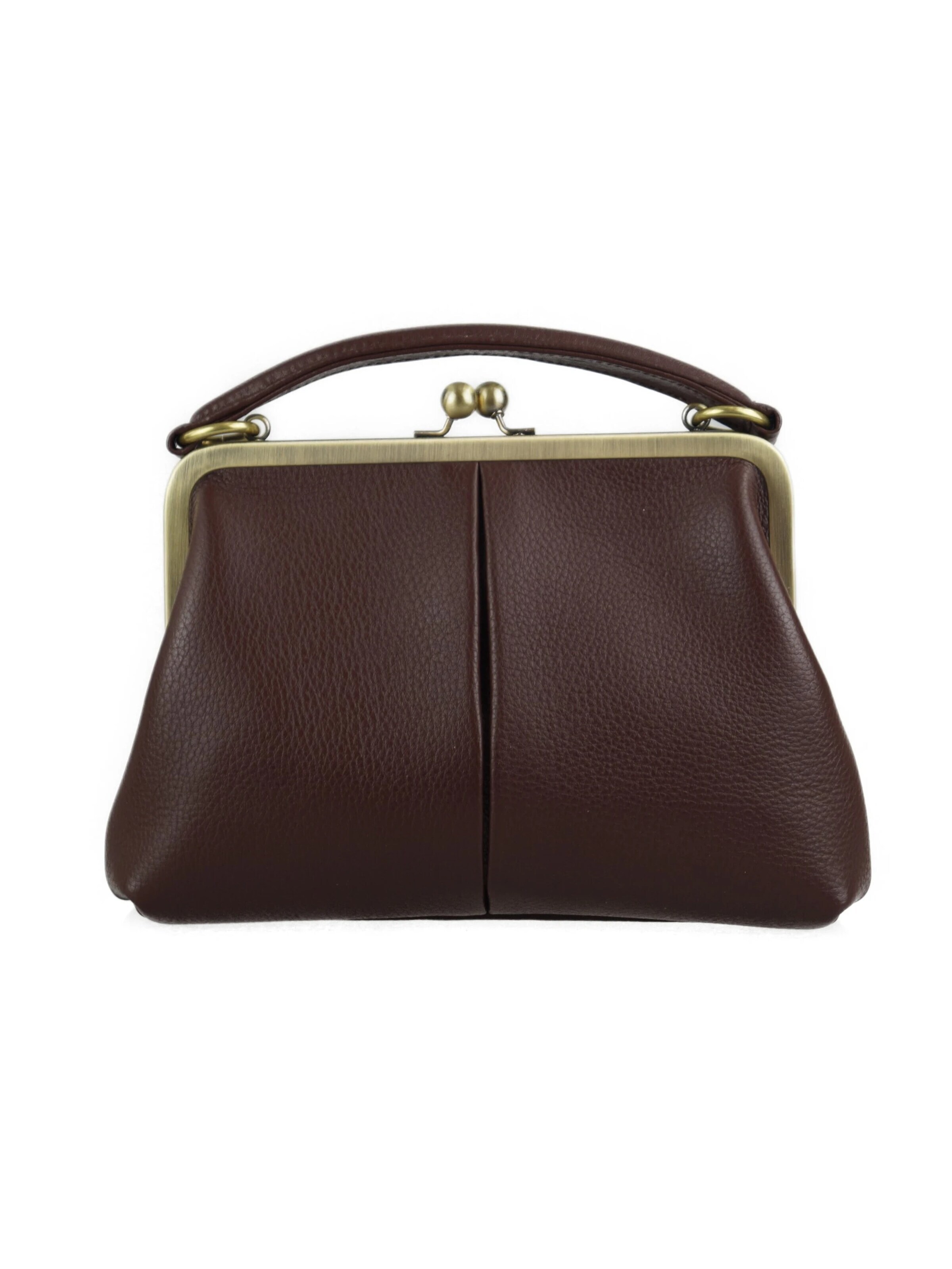 Taschenkinder Handbag 'Kleine Olive – Leder Handtasche & Umhängetasche' in Brown: front