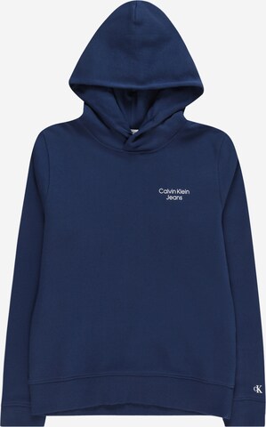 Sweat Calvin Klein Jeans en bleu : devant