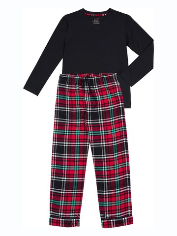 La V Pajamas in Black: front