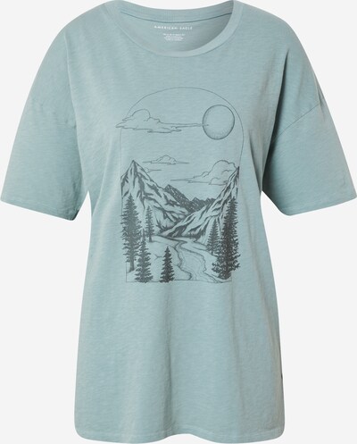 American Eagle Majica 'LENNON' u antracit siva / pastelno zelena, Pregled proizvoda