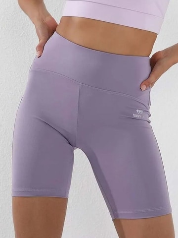 Tommy Life - Tapered Leggings 'Gamaschen' em roxo: frente
