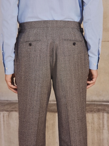Next Tapered Pleat-Front Pants in Beige