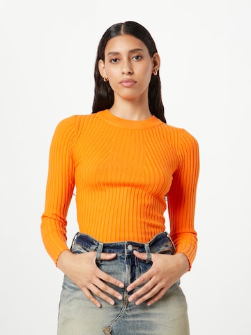 PIECES Пуловер 'CRISTA' в оранжево: отпред