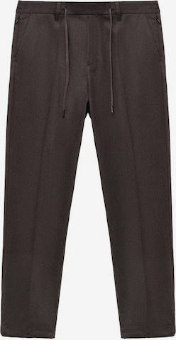 MANGO MAN Pleat-Front Pants 'Murlo' in Brown: front
