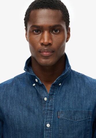 Superdry Regular fit Overhemd in Blauw