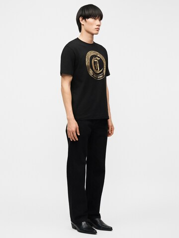 Tricou 'ROUND SNAKE' de la Just Cavalli pe negru