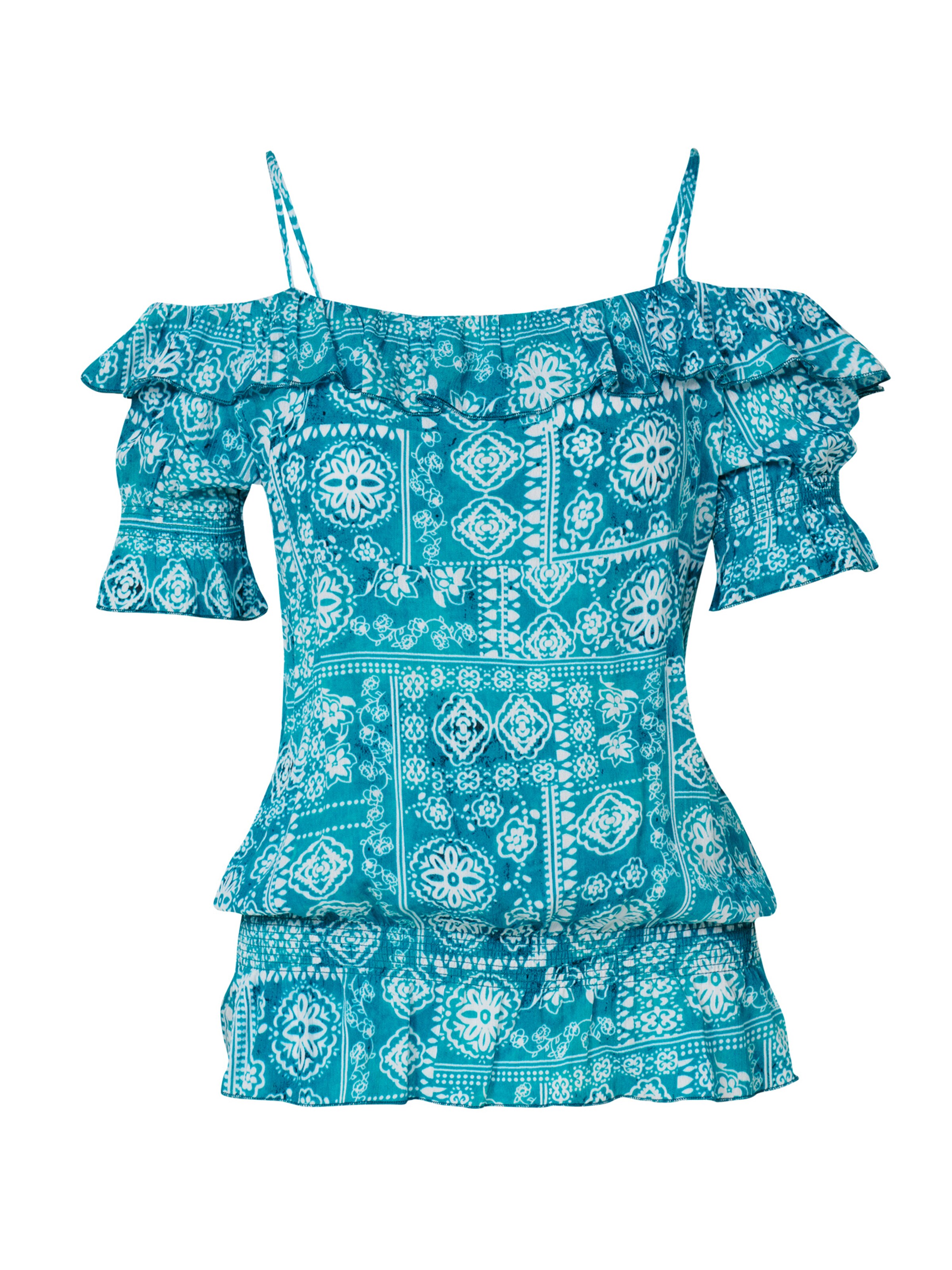 KOROSHI Blouse in Groen: voorkant