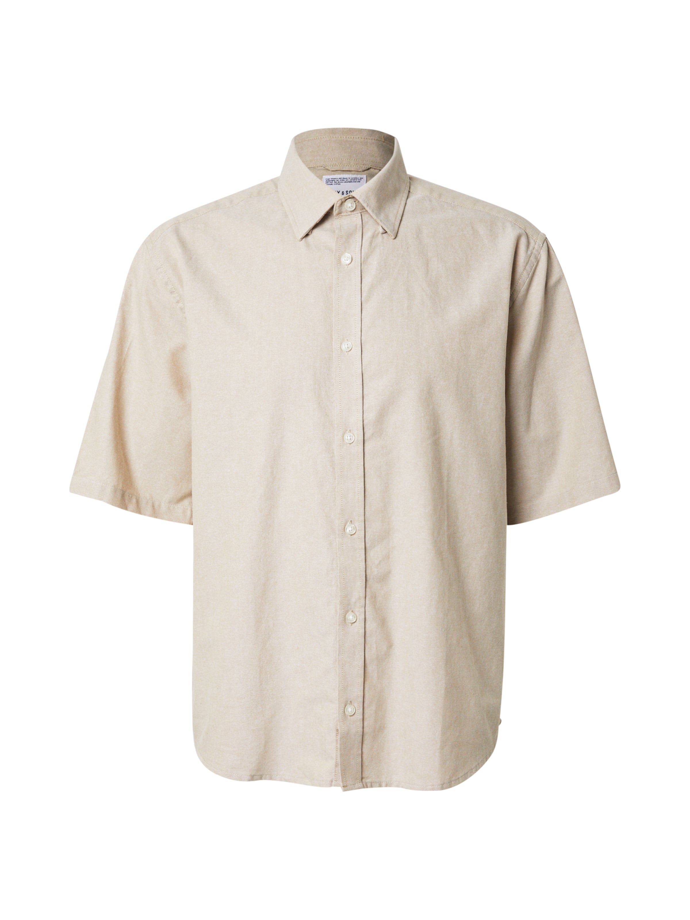 Only & Sons Button Up Shirt 'ONSALVARO' in Beige: front