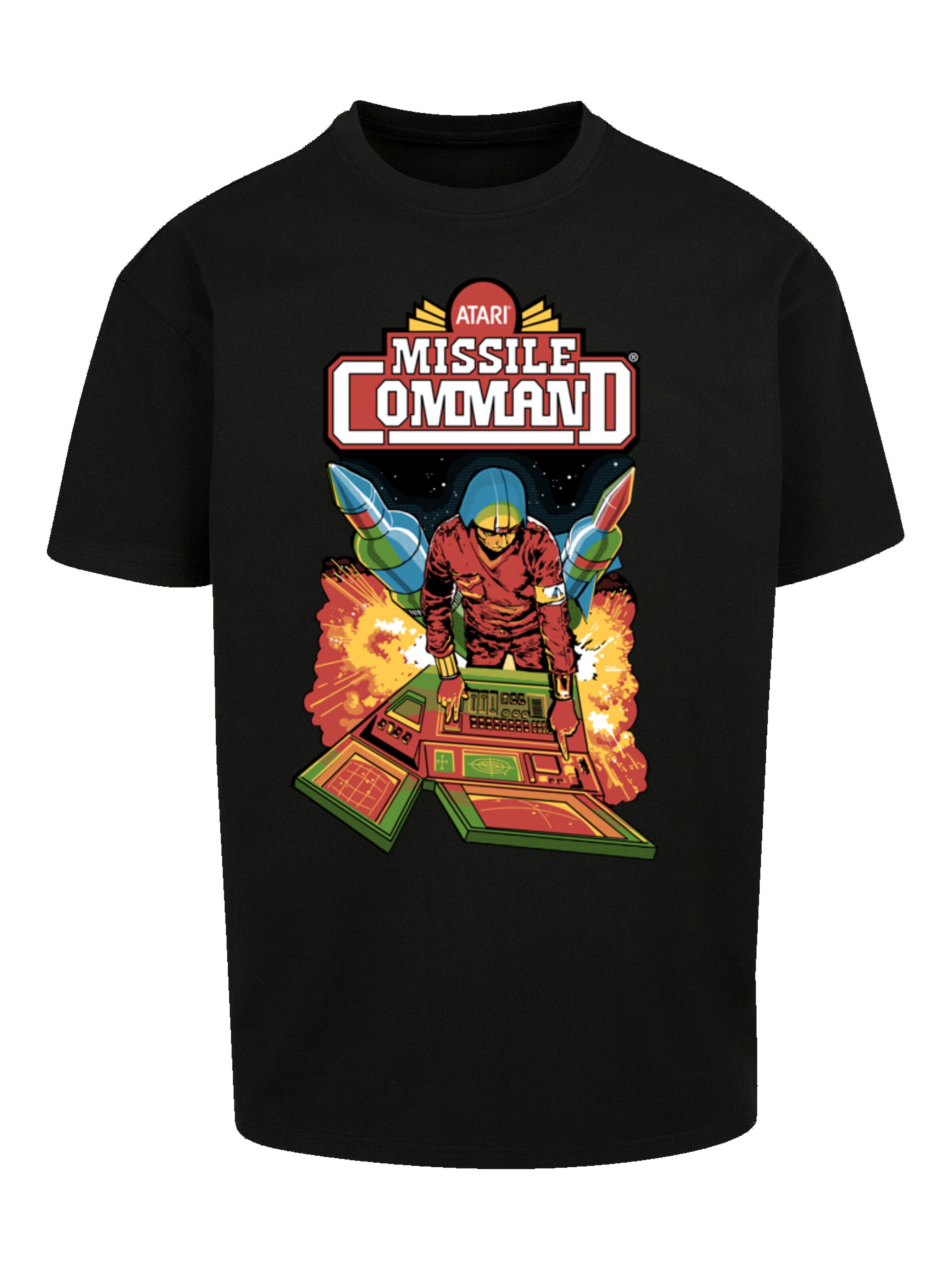 F4NT4STIC Shirt 'Arcade Game Atari Retro' in Zwart: voorkant