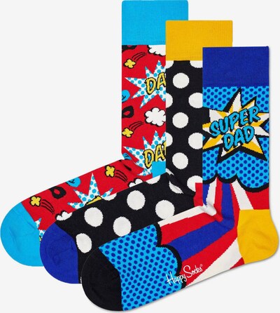 Happy Socks Chaussettes 'Super Dad' en mélange de couleurs, Vue avec produit
